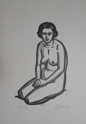 Janin, nu à genoux, 1926
