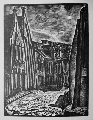 Rue à Bruges, 1935, 14,9 x 19,7.