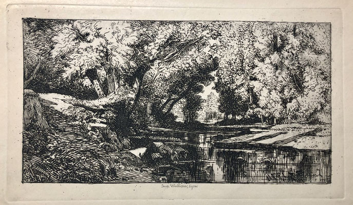 Guy, 1874, La rivière sous les arbres, 107 x 186