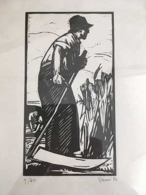 Janin, Le faucheur, bois, 1924.