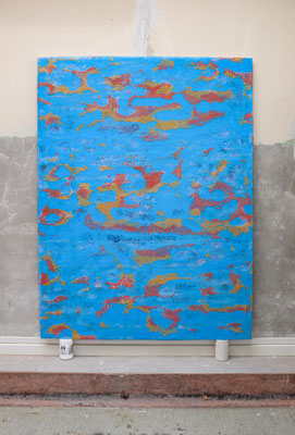 ohne Titel - acryl auf Luftpolsterfolie, 210 x 160 cm, 2021