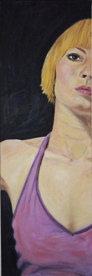 SELBSTPORTRAIT, 2007, Öl auf Leinwand, 30 x 90 cm