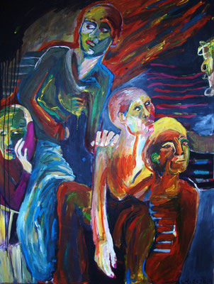 VOR ODER ZURÜCK, 2010, Acryl auf Leinwand, 120 x 161 cm