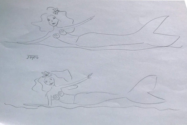 Entwurf  für Unterwasser Posen Meerjungfrauenschwimmen