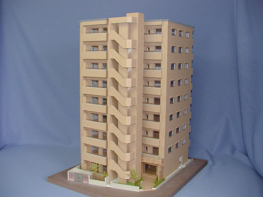 1/50　カラー模型　外観　マンション