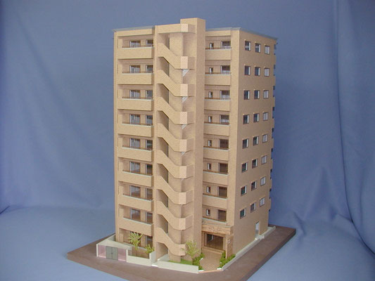 1/50　カラー模型　外観　マンション