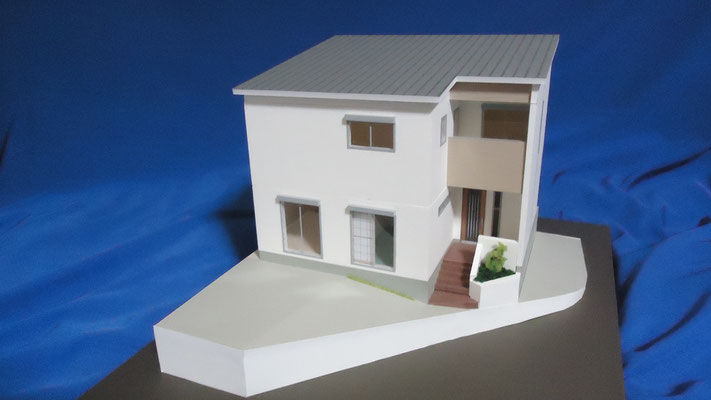住宅模型　敷地高低差表現　1/50