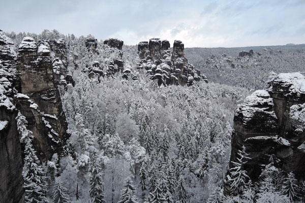 Winterzauber im Basteigebiet, Sächsische Schweiz