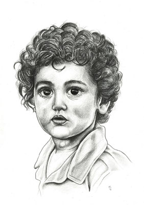 Little Boy, crayons graphite, A4, 2018