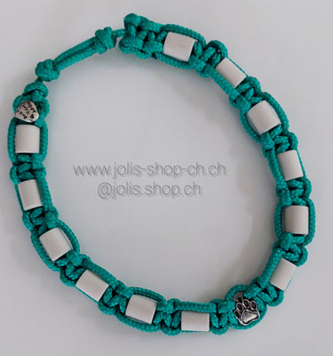 Art.-Nr.: 5046       EM-Keramik Zecken- und Flohhalsband verstellbar  32cm/34cm (Smaragdgrün)   Preis: CHF 18.00