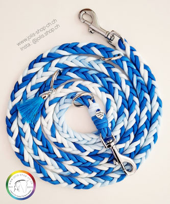Art.-Nr.: G-6005 / Hundeleine 200cm / Blue Rainbow / 2x kleine Karabiner                                     Preis: CHF 31.-
