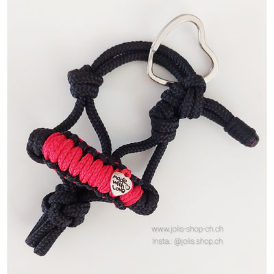 Bild 3 /Art.-Nr.: 2080-3 / "Mini-Knoti" Schlüsselanhänger  schwarz/rot                  Preis: CHF  15.-