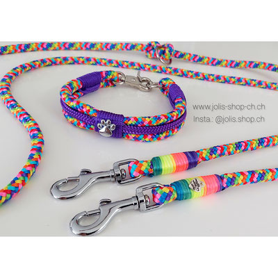 Bild 1 / Art.-Nr.: 6062-1 / Halsband (Rainbow / Violett)  CHF 30.- / Halsumfang 27.5cm / ca. 2cm breit           Preis: CHF 30.-