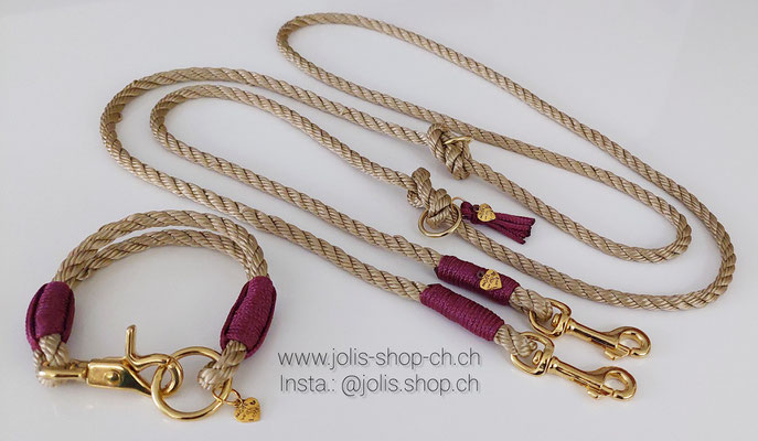Bild 2 / Art.-Nr.: 6083-2 / Hundeleinen-Set Leine +/-180cm (6mm kleinste dicke 6mm gedrehtes Seil) für Mini-Kleine Hunde  CHF 38.- / Halsband (6mm gedrehtes Seil) Halsumfang 22cm CHF 31.-    Total Preis: CHF 69.-