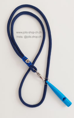 Art.-Nr.: 6070 / Pfeifenband nicht verstellbar 6mm Electricblau (mit Pfeife blau)    Total Preis: CHF 15.-