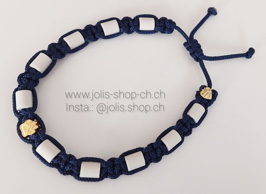 Art.-Nr.: 7004-5          EM-Keramik Zecken- und Flohhalsband verstellbar   30cm-41cm (Marineblau mit goldenem Anhänger)         Preis: CHF 19.-