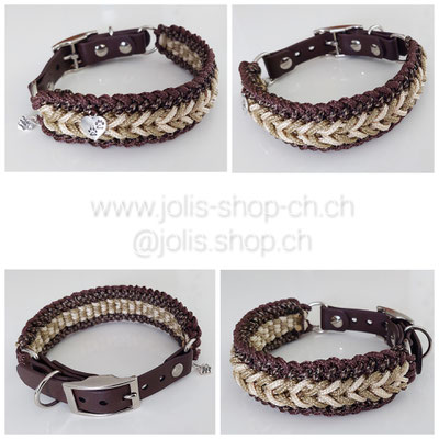 Art.Bild 3 / Art.-Nr.: 6027-3 / Halsband "Stubborn Milow" ( 3.5cm breit / Biothaneverschluss 2cm breit) /  Halsumfang 28cm-35cm)     Preis: CHF 45.- 