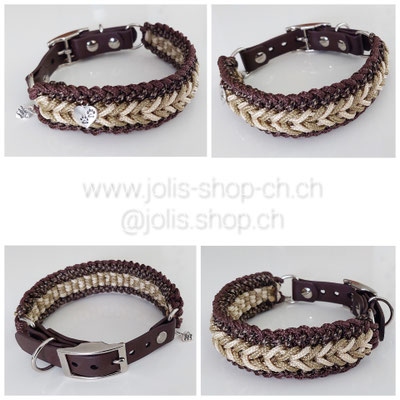 Art.Bild 3 / Art.-Nr.: 6027-3 / Halsband "Stubborn Milow" ( 3.5cm breit / Biothaneverschluss 2cm breit) /  Halsumfang 28cm-35cm)     Preis: CHF 45.- 
