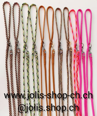 Neu / Unsere neuen Federleicht Flachseilleinen mit Mini-Karabiner / 1,3cm breit und ca. 130cm lang 