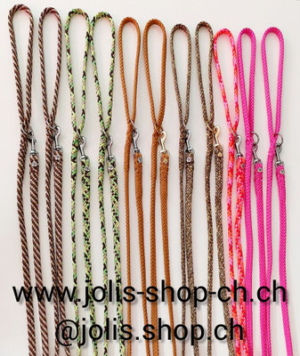 Neu / Unsere neuen Federleicht Flachseilleinen mit Mini-Karabiner / 1,3cm breit und ca. 130cm lang 