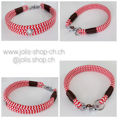 Art.-Nr.: 6007-2 / Hundeleinenset Halsband 10mm Seile (Für Mittel-Grosse Hunde) Halsumfang 51cm                   Preis: CHF 32.-