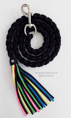 Art.-Nr.: 2032  /  Strick 140cm  (Schwarz / Zottel Neonmix) Preis: CHF 26.-