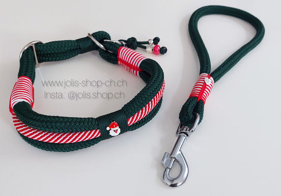 7016 / X-Mas Zugstopphalsband 2,5cm-4cm breit, verstellbar 36cm-44cm CHF 45.- / Handschlaufe CHF 20.-    Total Preis: CHF 65.-