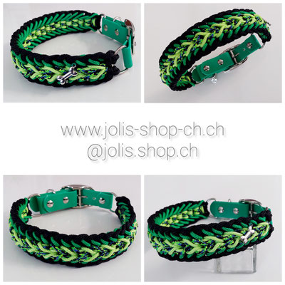 Bild 4 / Art.-Nr.: 6035-4 / Halsband "Stubborn Milow" grün (4cm breit / Biothaneverschluss 2.5cm breit) /  Halsumfang 40cm-45cm)     Preis: CHF 48.-    