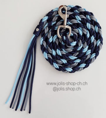 Bild 3 /Art.-Nr.: 2083-3 /Führstrick Marine/Silber/Babyblau 195cm            Preis: CHF 27.-