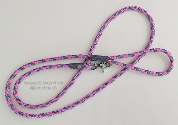 Art.-Nr.: 6021 / Hundeleine +/- 190cm (Pink Tornado) mit Handschlaufe (10mm Seil)  für mittel bis grosse Hunde     Preis: CHF 35.-           