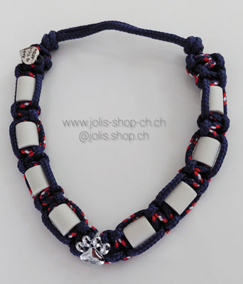 Art.-Nr.: 5059-2          EM-Keramik Zecken- und Flohhalsband verstellbar mit Schiebeknoten   28cm-35cm (Marineblau/Captain)         Preis: CHF 16.-