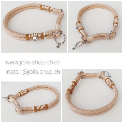 Bild 3 / Art.-Nr.: 6059-3 / Halsband 10mm Seil (Für Mittel-Grosse Hunde) Halsband Hals ab 38cm verstellbar bis Kopf 50cm   Preis: CHF 32.-