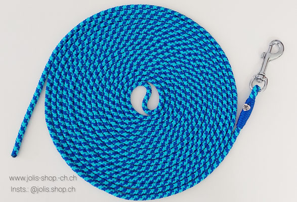 Bild 1 / Art.-Nr.: 6069-1 / Schleppleine 7m/6mm Seil (8cm Karabiner) Farbe: Lagoon Türkis/Electricblue    Total Preis: CHF 19.-