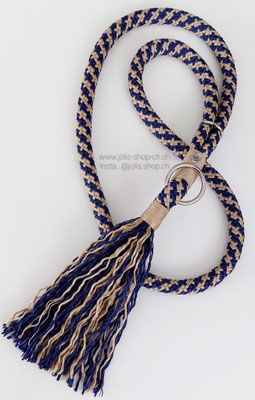 Bild 1 / Art.-Nr.: 2088-1 / Halsring 12mm Rundseil (Majestic) 110cm Umfang (Kann mit einem kleinen Ring individuell enger verstellt werden) geeignet für Mini-Shetty      Preis: CHF 25.-