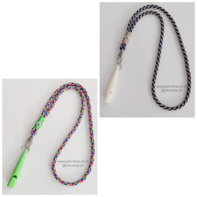 Art.-Nr.: 6046-01 (beige/marine) oder 6046-02 (rainbow) / Anhänger nicht verstellbar    mit Pfeife CHF 15.- / ohne Pfeife CHF 10.-