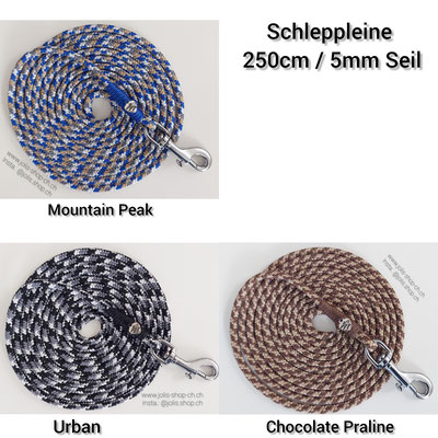 Art.-Nr.: 6096 / Schleppleine 250cm/5mm Seil (kleiner Karabiner)  Welche Farbe wünschen Sie?    Stück Preis: CHF 11.-