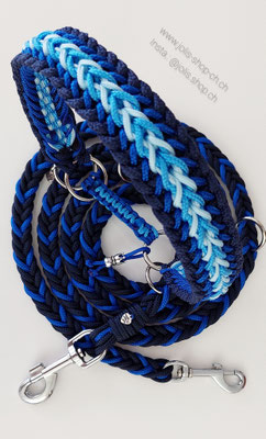 Bild 3 / Art.-Nr.: 6063-3 / Hundeleinen-Set  Leine (blau) für mittel bis grosse Hunde  190cm lang CHF 35.- / Zugstopphalsband "Stubborn Milow" blau CHF 48.- (4cm breit / Zugstopp geflochten)  Halsumfang 47cm/Kopfumfang 53cm)     Preis: CHF 83.- 