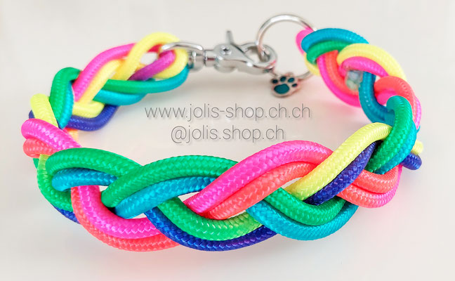 Art.-Nr.: 6054 / Halsband "chici-micki", Halsumfang 40cm  (Funny Rainbow 6mm), Karabinerverschluss silber Preis: CHF 38.-