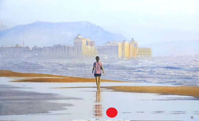 Óleo realista “Soledad” con ambiente introspectivo y luz suave – Joaquín Pardo