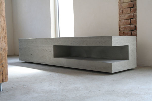 beton , lowboard , sideboard , tv-rack , tv-bank , modern , stein , naturstein , schlicht , zeitlos , design , wohnzimmer , grau , dunkelgrau , antrazit, schwarz , individualisierbar