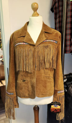 Damen Fransenjacke 100 % Leder