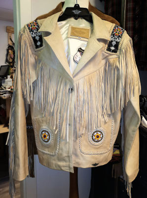 Damen Fransenjacke 100 % Leder