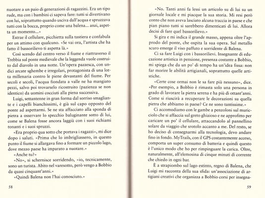 NEL REGNO DI BALENA. estratto dal libro di Riccardo Finelli "Il cammino dell'acqua" a piedi da Milano a Roma lungo il corso dimenticato dei fiumi. edito da Sperling & Kupfer ©