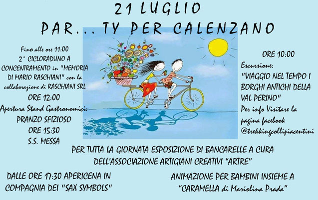 PAR...TY PER CALENZANO - 21 luglio Per tutta la giornata esposizione di bancarelle degli artigiani creativi "ArTre" 