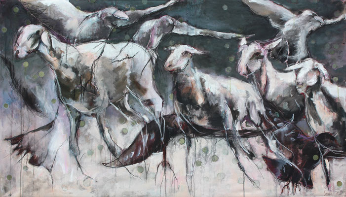 Schafe und Raben, 80/140 cm, 2017