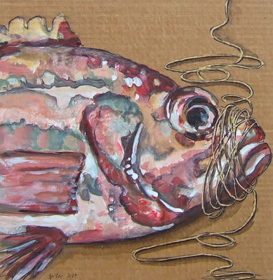 Pappfisch XV, 19/19 cm, 2017