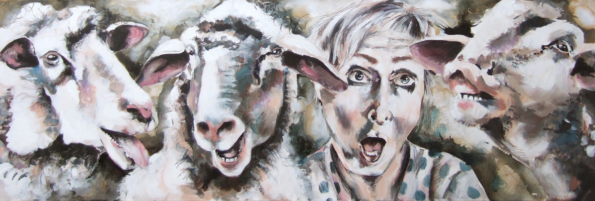 Die Schafe und ich, 50/150 cm, 2014