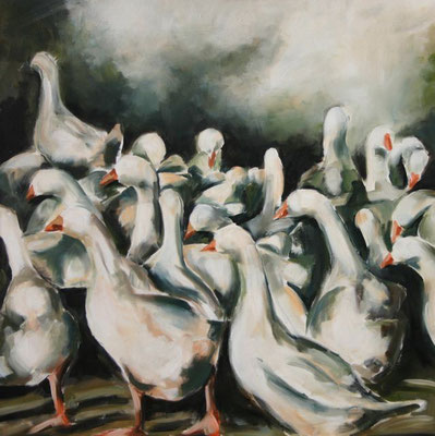 Gänse, St. Martin, 100/100 cm, 2006 