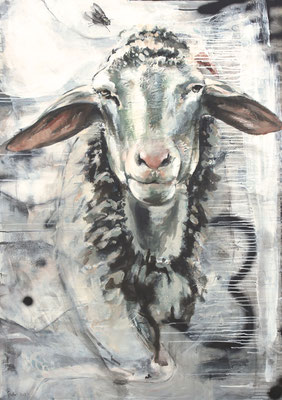 Schaf mit Fliege, 140/100 cm, 2018 *