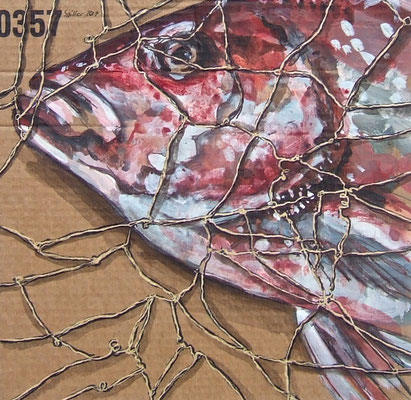 Pappfisch XII, 19/19 cm, 2017